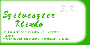 szilveszter klimko business card